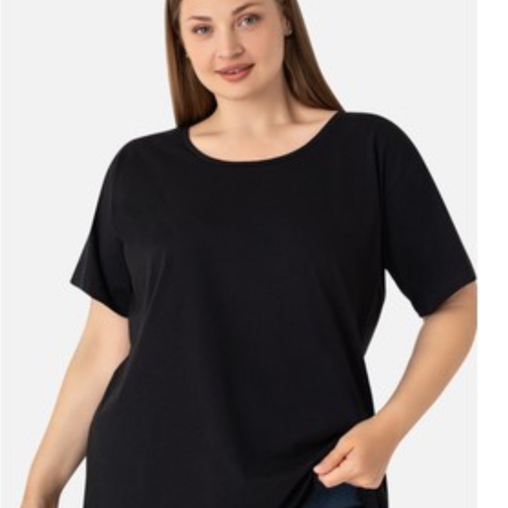 Lauren Ralph Lauren Shirt - black round neck short sleeve cotton basic top